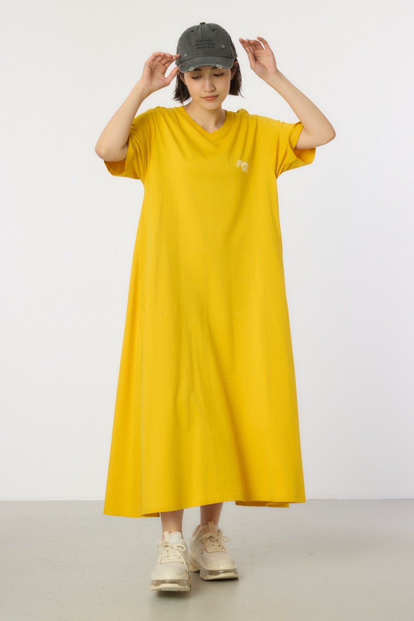 RODEO CROWNS WIDE BOWL | Vネックスクリプトロゴマキシワンピース