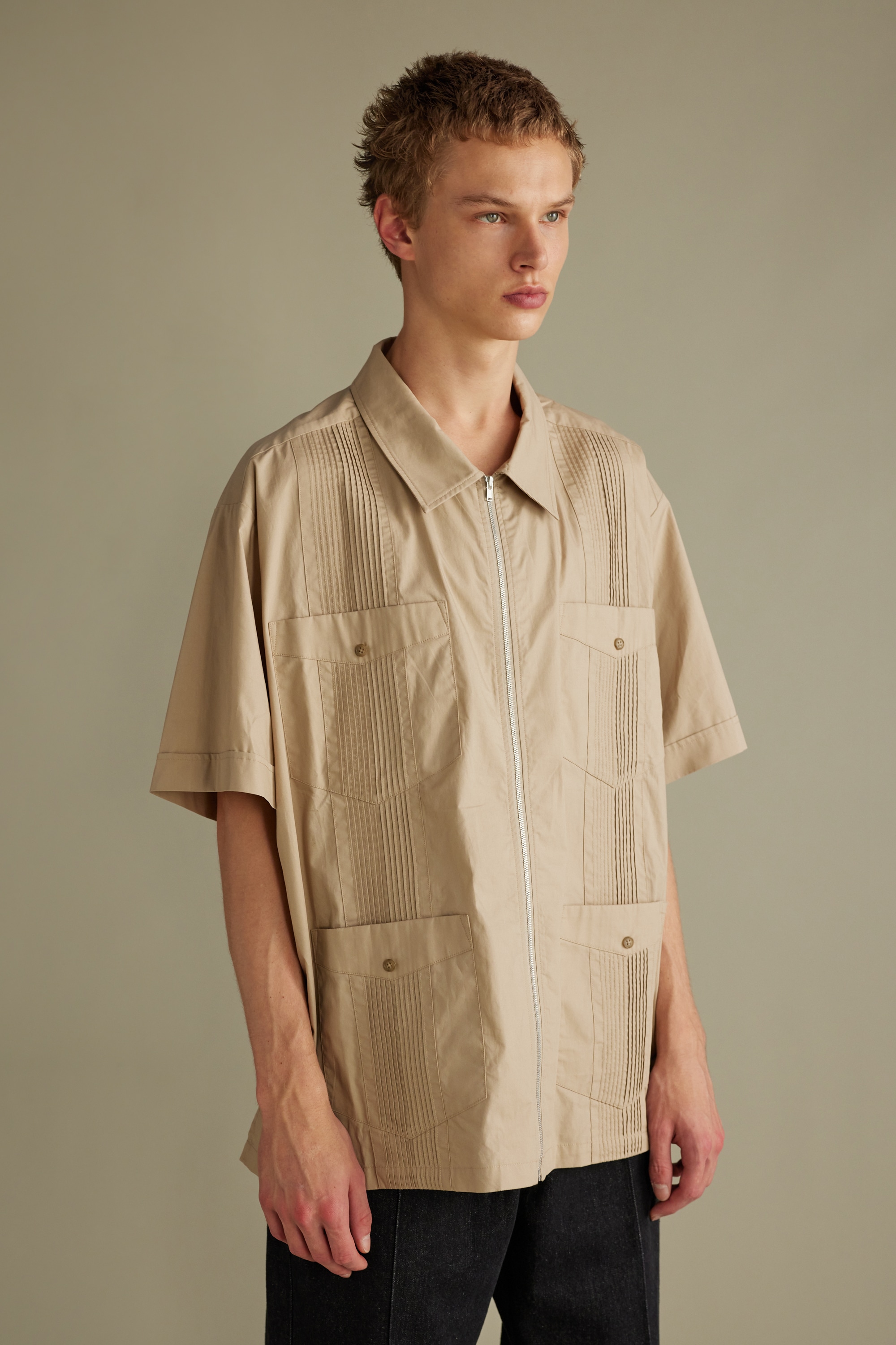 STYLEMIXER | ジップルーズキューバシャツ (シャツ・ブラウス ) |SHEL