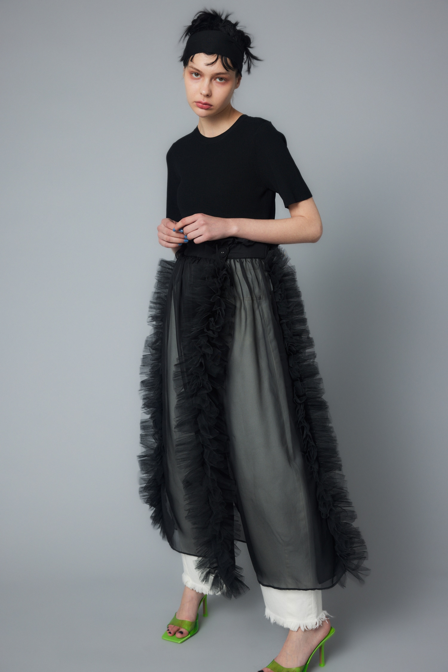 HeRIN.CYE | Sheer frill skirt (スカート(ロング) ) |SHEL'TTER WEBSTORE