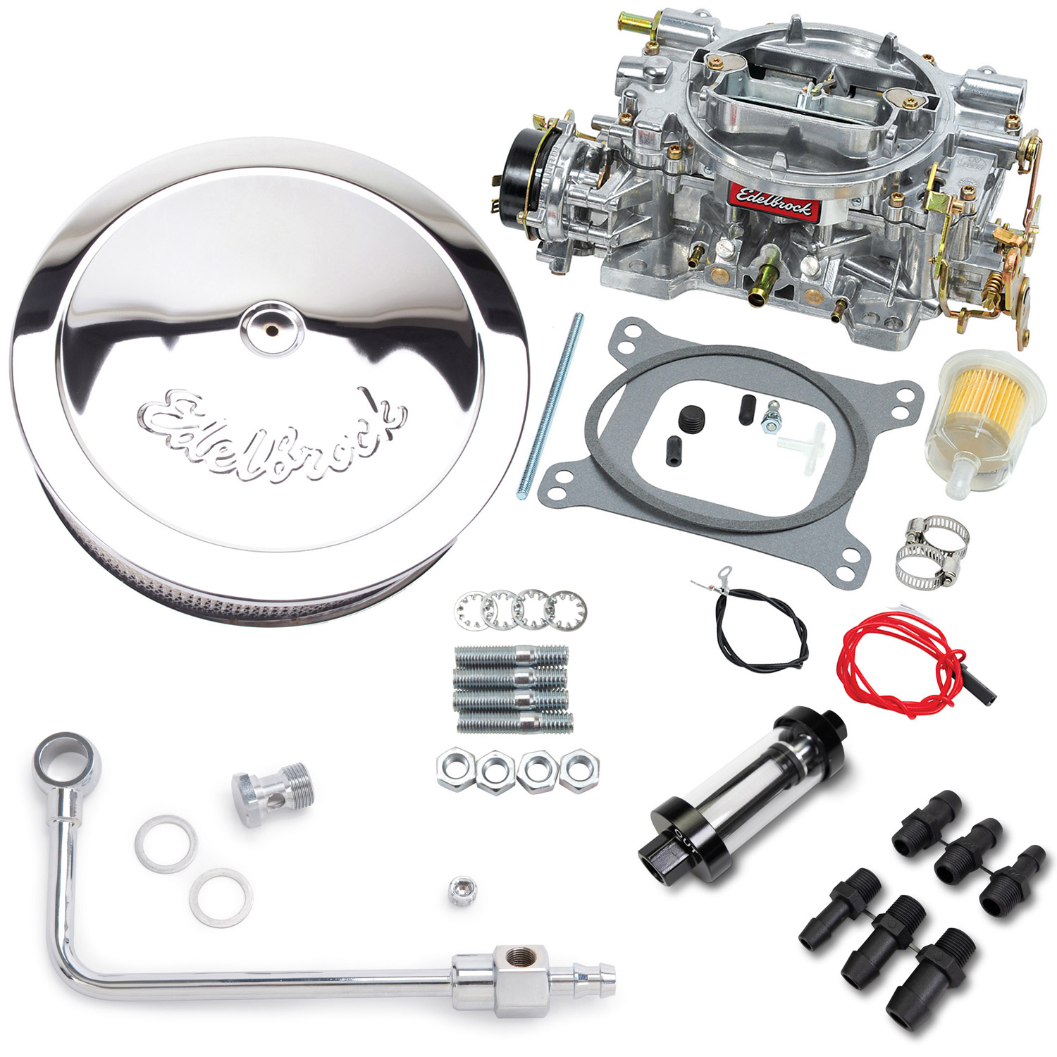 Edelbrock AVS2 650 CFM Carburetor Air & Fuel Filter Bundle