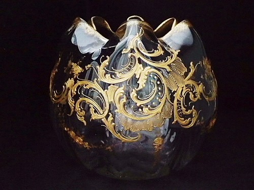 逸品 オールドバカラフラワーベース - 薔薇と天使のアンティーク