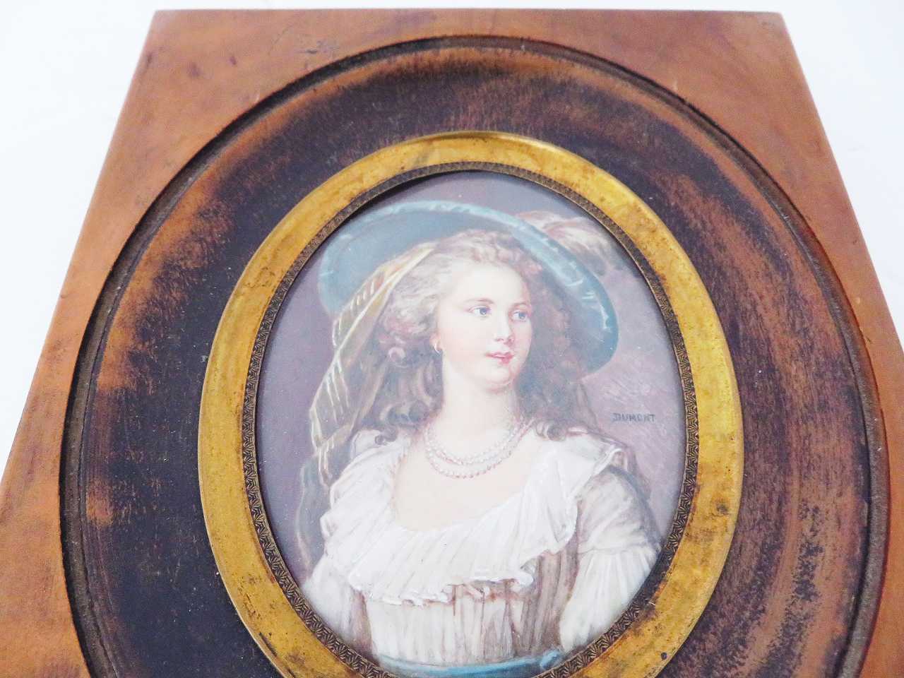 美麗 貴婦人肖像画フレーム - 薔薇と天使のアンティーク