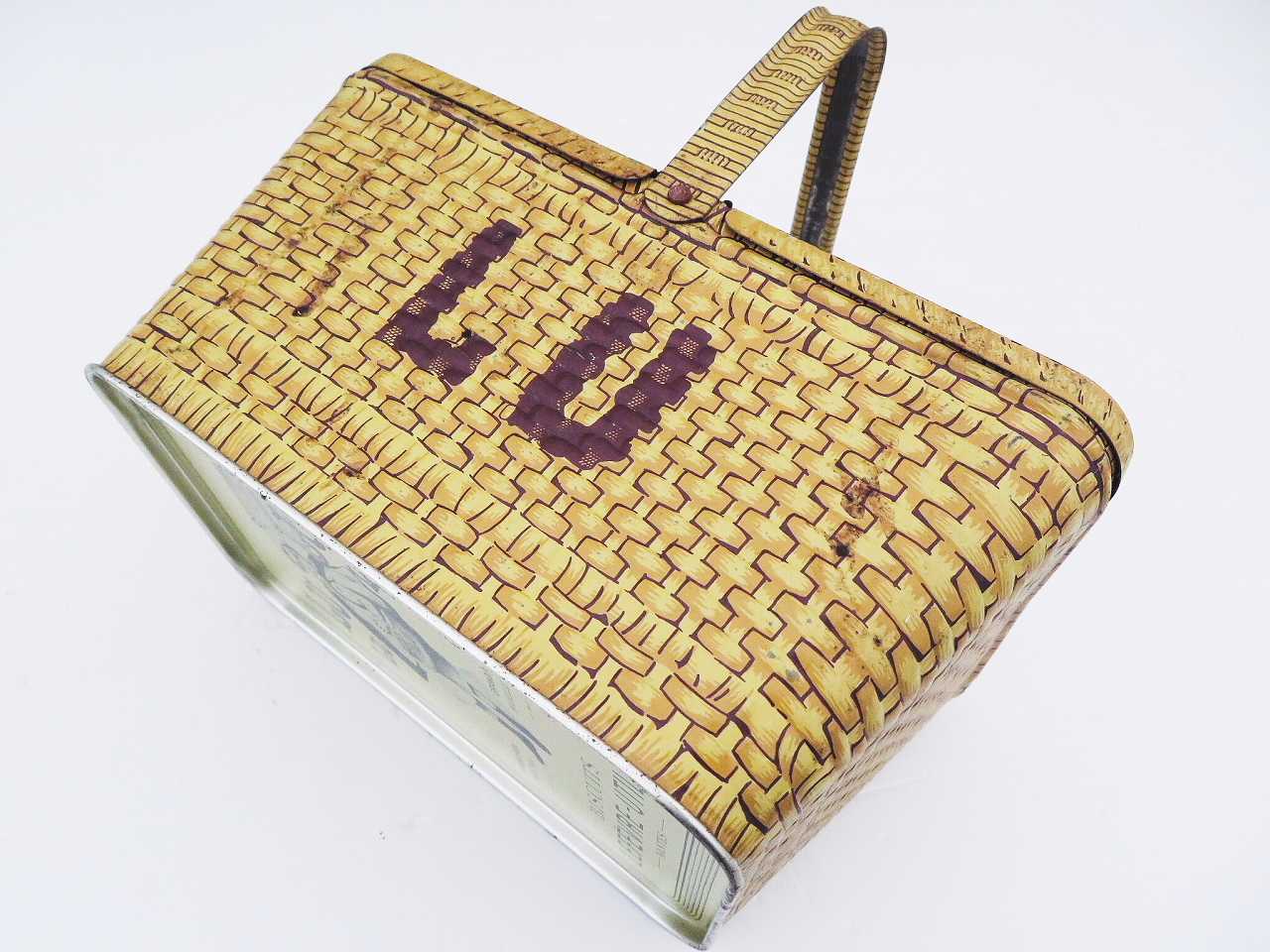 LUバスケット缶 - 薔薇と天使のアンティーク