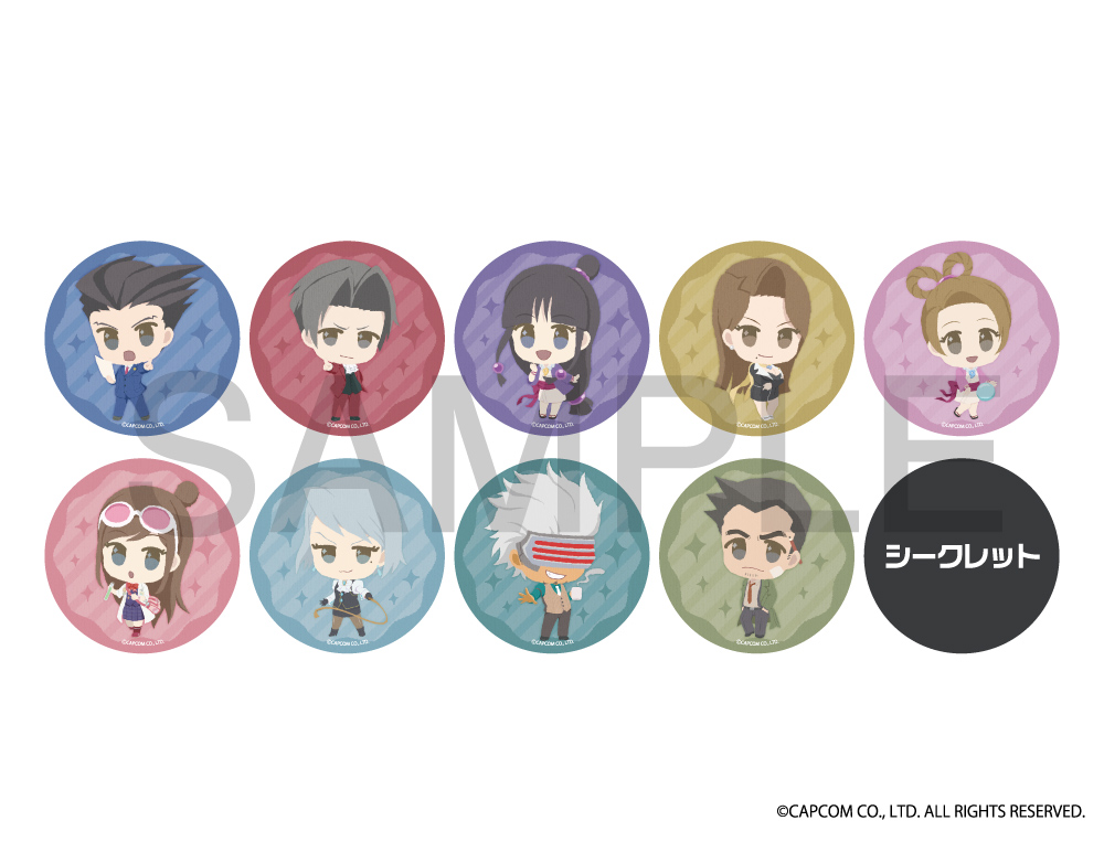 逆転裁判 ふわぽにシリーズ トレーディング缶バッジvol.1