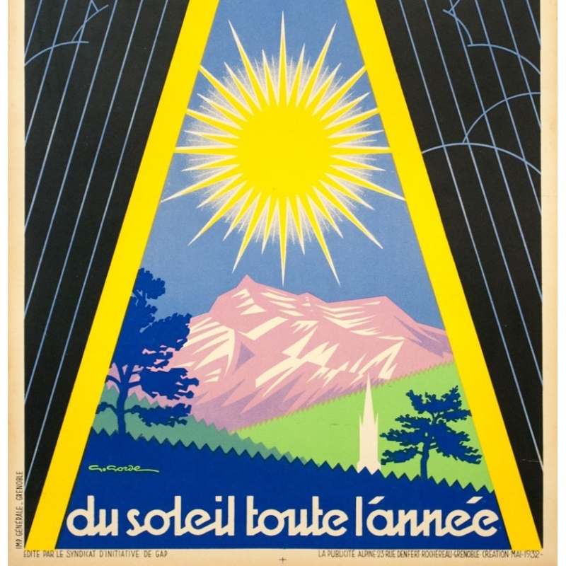 Vintage travel poster by G.Gorde 1932 Gap PLM Franve