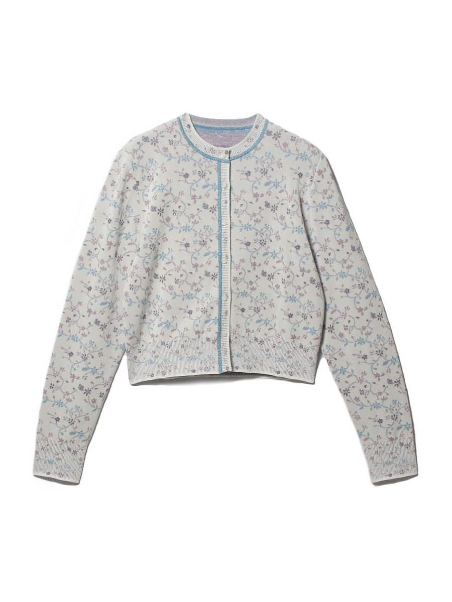 Mame Kurogouchi / フローラルモチーフ グリッターニットカーディガン
