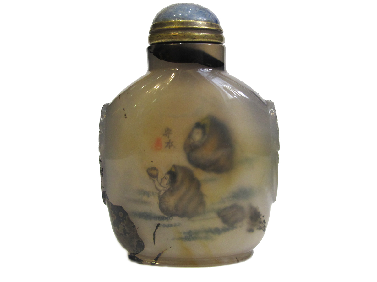 刘守本- 内绘鱼画玛瑙鼻烟壶- Art de la Chine et du Japon - Espace 4