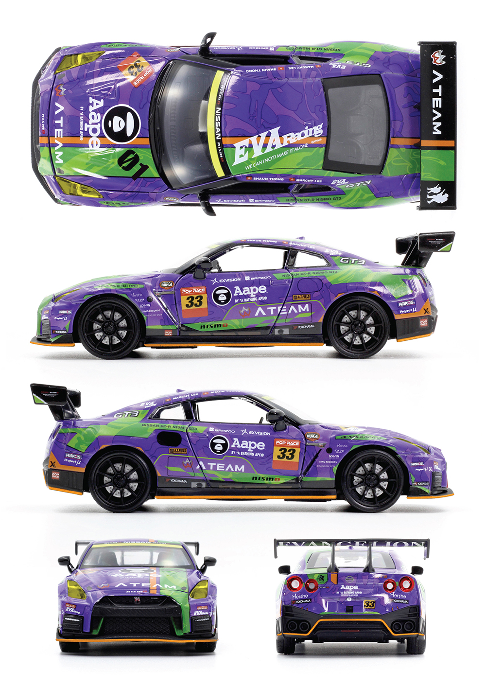 POPRACEより、エヴァンゲリオンレーシングのGT-Rが多彩なギミック満載