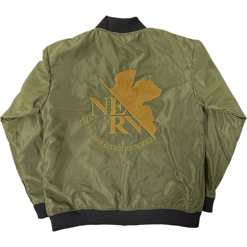 EVAx錦】桜流水2号機/MA-1 リバーシブル総刺繍スカジャン/BLACKx袖