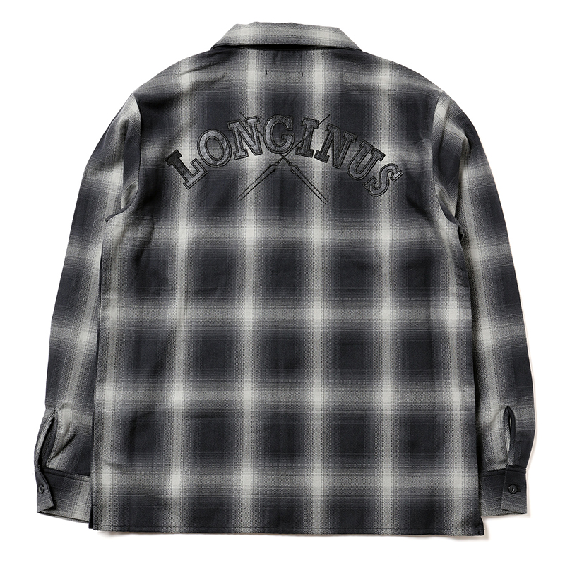 RADIO EVA A189 Longinus OPEN NECKED OMBRE CHECKED SHIRTS /WHITE