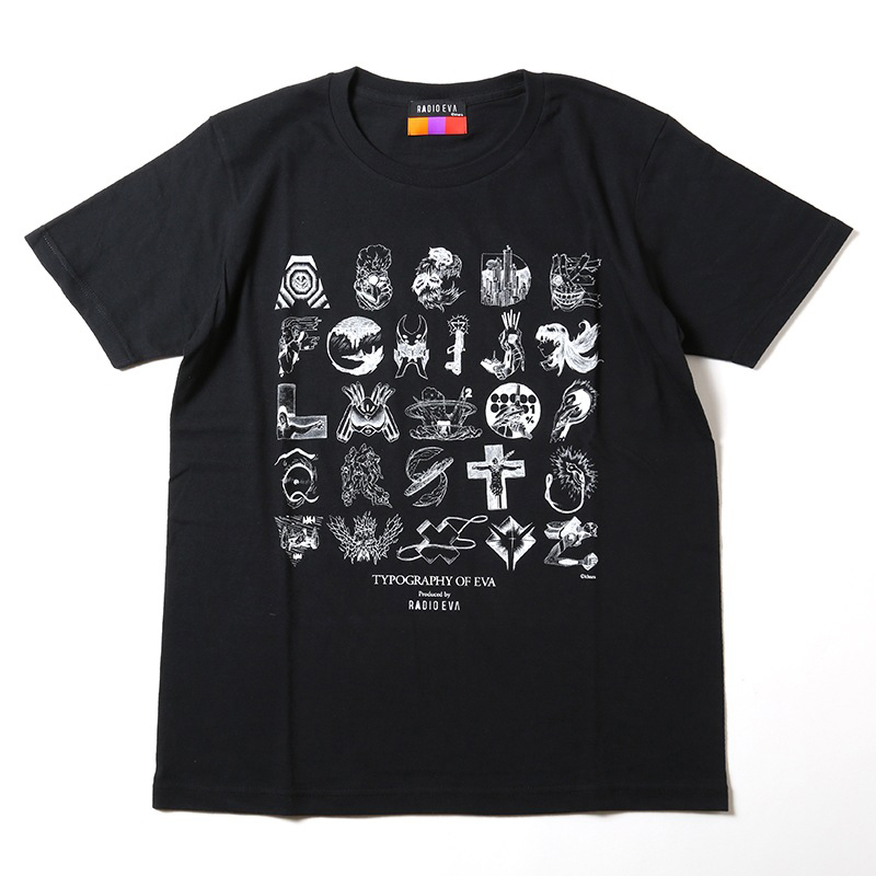 RADIO EVA A101 TYPOGRAPHY OF EVA index T-Shirt β/BLACK×WHITE(M
