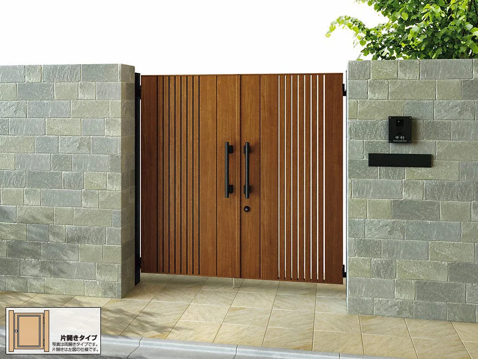 エクスティアラ 門扉 TB1型 たて格子 片開き-YKKAP - 門扉ならエクス