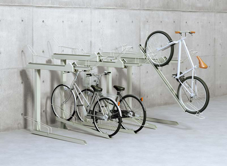 ダイケン】2段式静音不着式自転車ラック TC-TGF | 自転車スタンドの