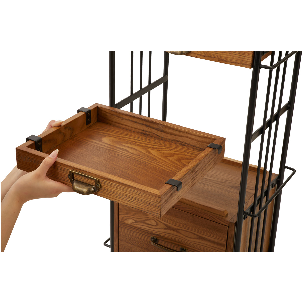 シャビーシック】アンティーク木製ワゴン DIAN（ディアン）Type BOX