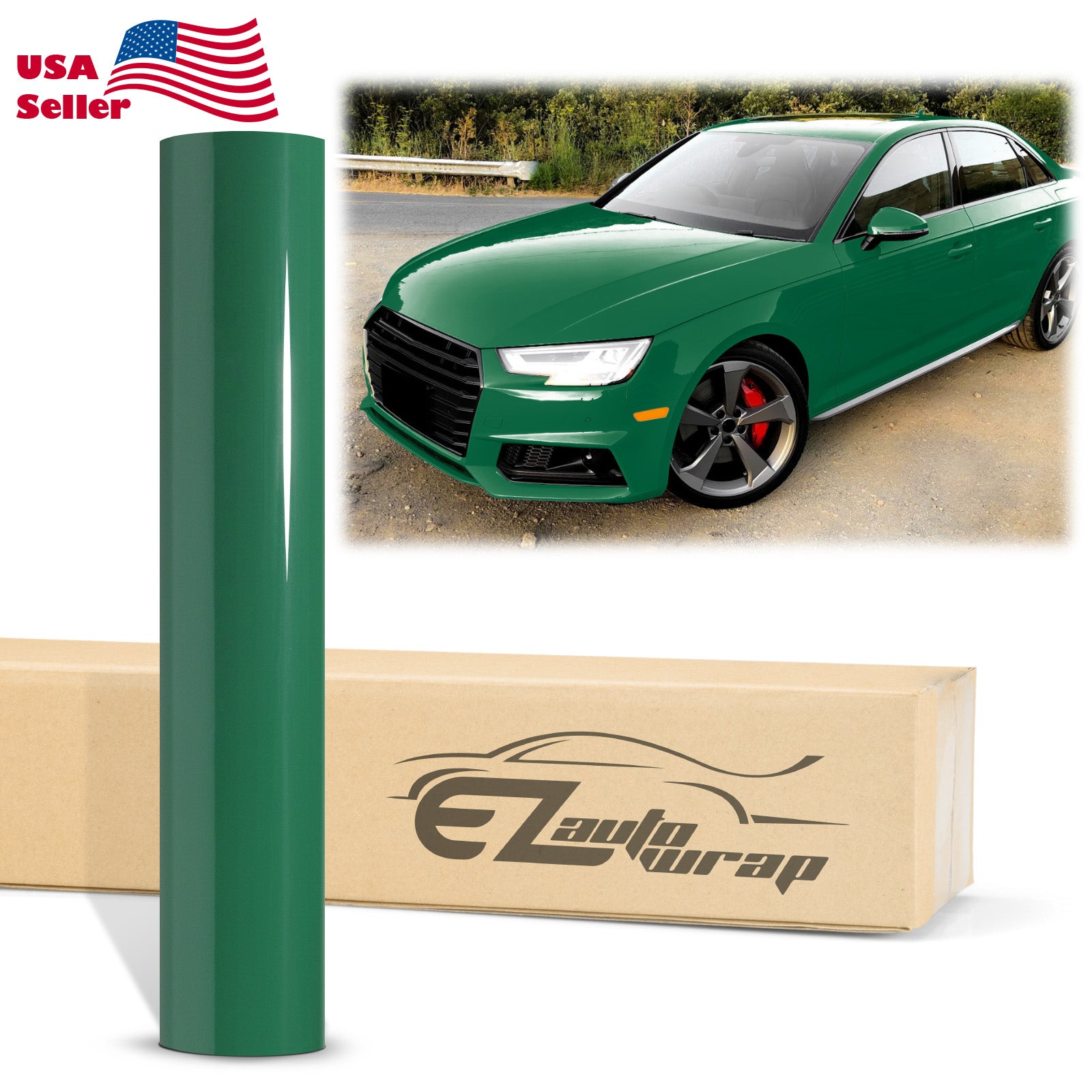 High Gloss Dark Green Vinyl Wrap – EzAuto Wrap