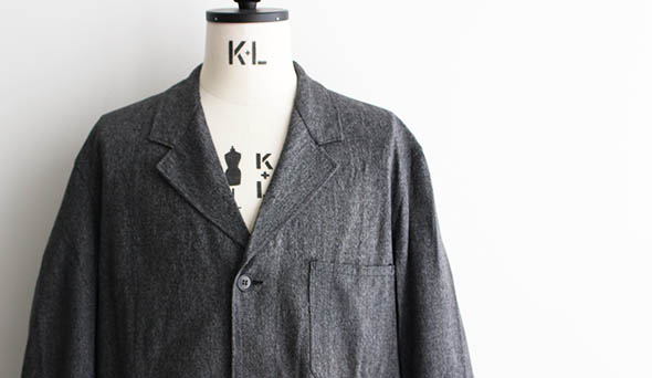 Deadstock】50s French Vintage Atelier Coat “Black Chambray & Brown