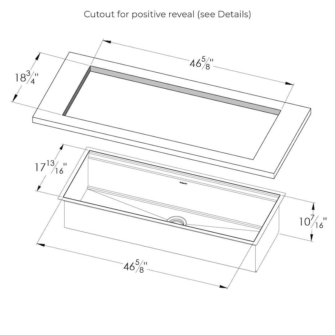 Sink Happy Hour Gun Metal 49″ x 20