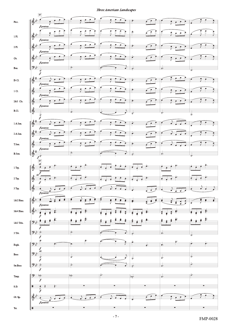 3つのアメリカの風景：広瀬勇人 [吹奏楽小編成] - フォスター