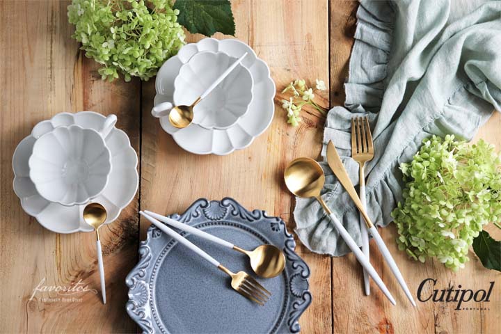 Cutipol（クチポール） ｜ GOA カトラリー ホワイト×ゴールド