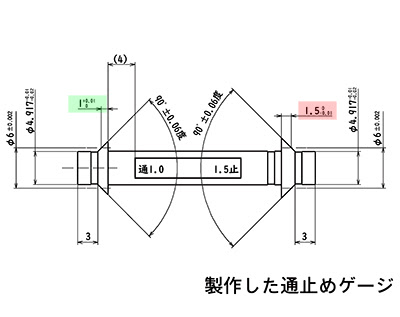 M6x1.0 1.0C面取り通止めゲージの製作事例 | 技術ニュース | 株式会社
