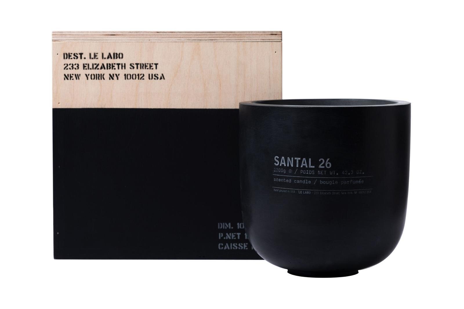 ル ラボ“黒色”フレグランスキャンドル、レザー風スモーキーな