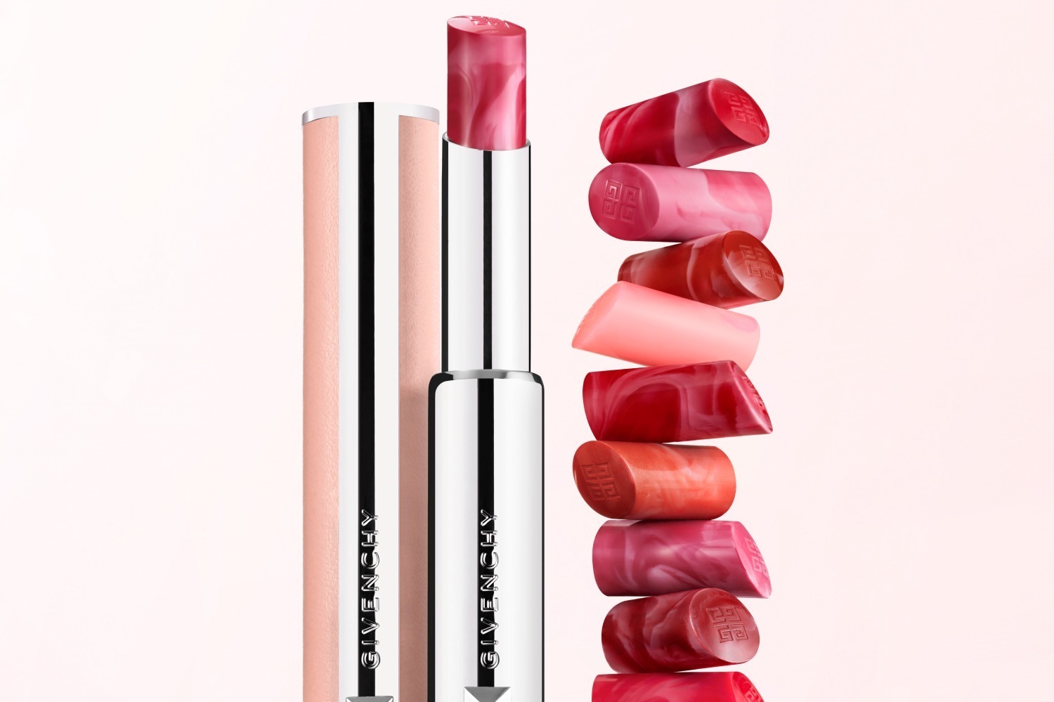 ジバンシイ23年夏コスメ、マーブル状リップバーム「ローズ