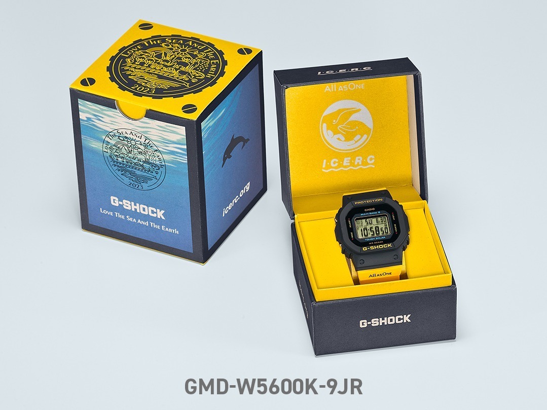 G-SHOCK“イルカ＆クジラ”モチーフの腕時計、ブラック×イエローの大胆