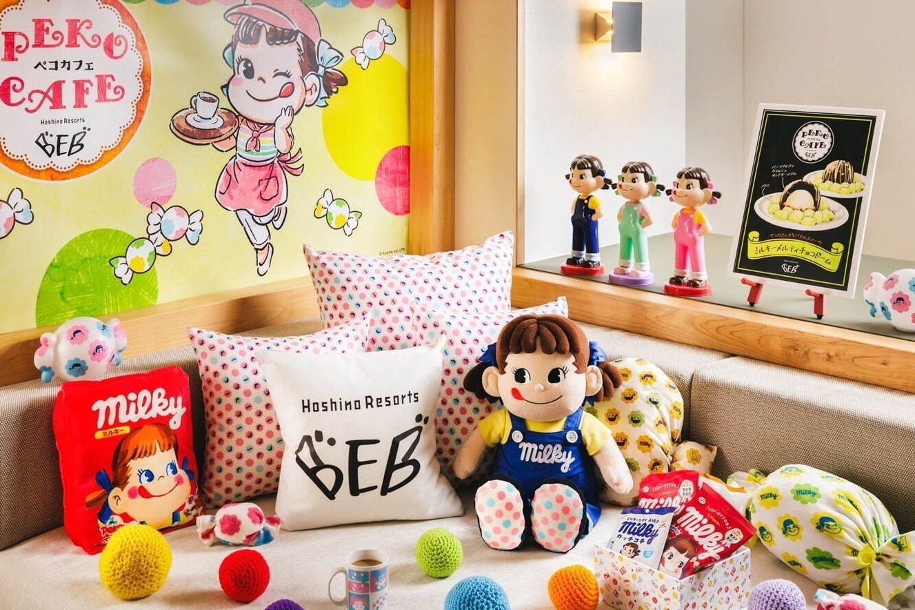 不二家「ミルキー」宿泊プランが星野リゾート BEB5軽井沢などで、ペコ