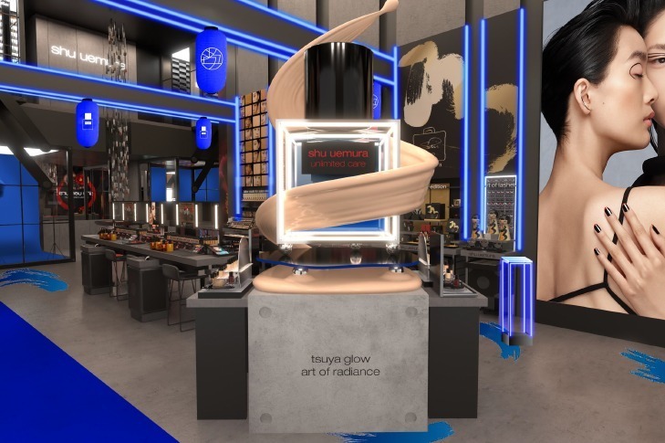 シュウ ウエムラ表参道の旗艦店「青の世界」に、青の茶屋＆ピグメント