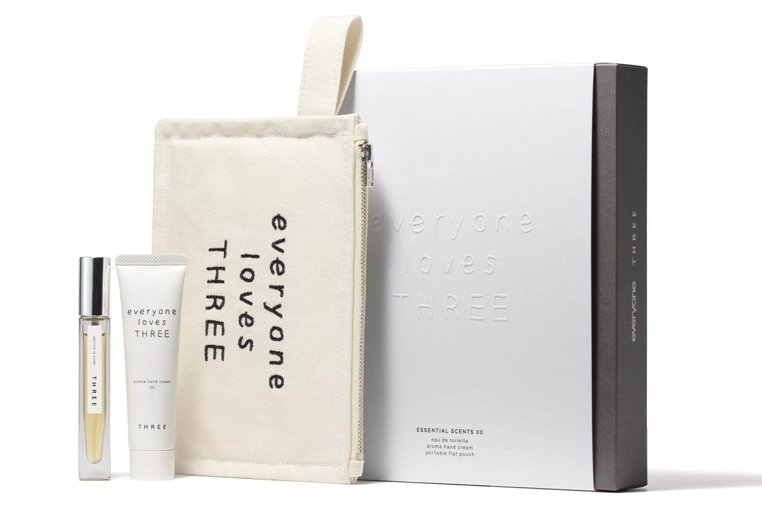 THREE×エブリワンのポーチ入りキット、“石”着想のオードトワレ＆アロマ