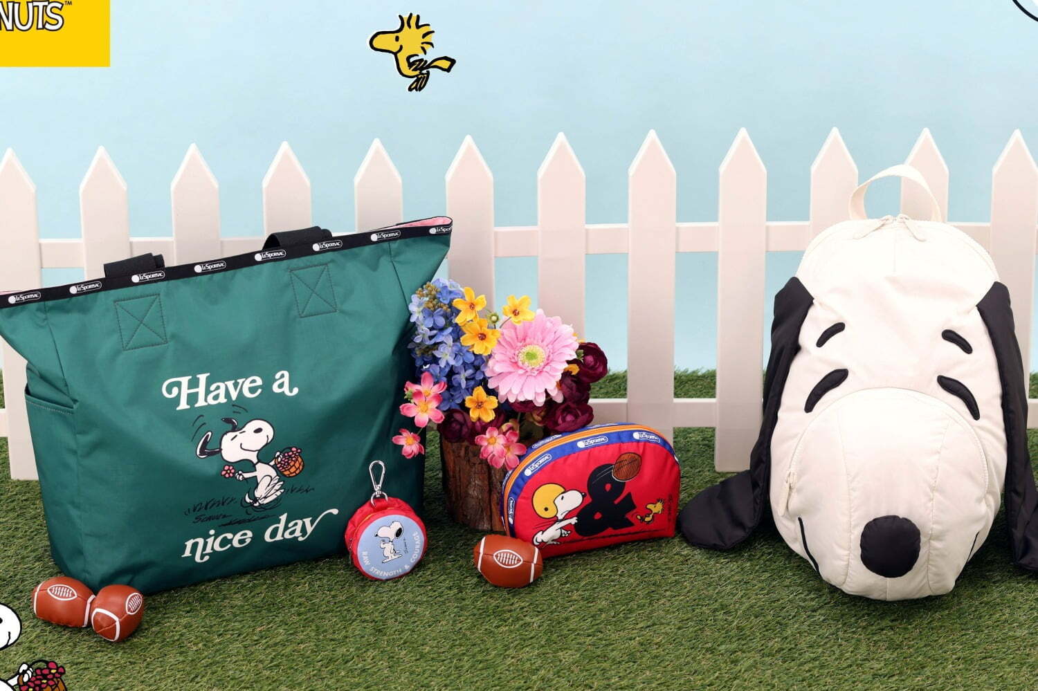 レスポートサック「ピーナッツ」コラボバッグ＆ポーチ、“スヌーピーの