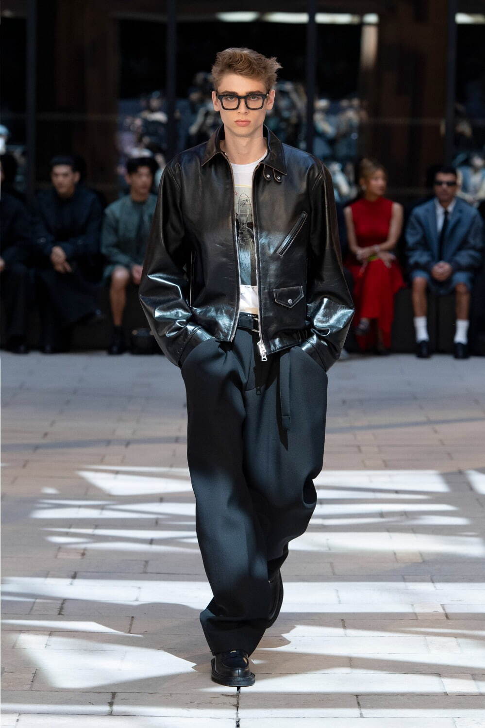 sacai 俳優ジェームズ・ディーン着想のレザージャケット、フェイス