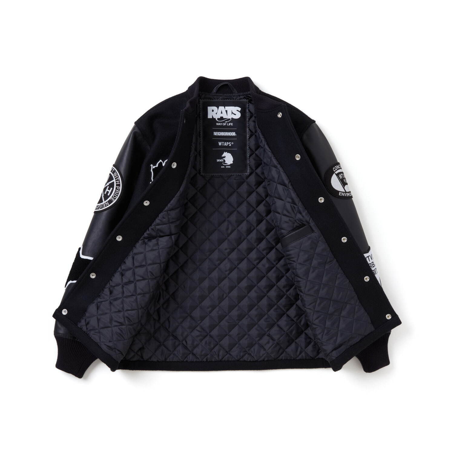 ネイバーフッド×ダブルタップス×ラッツ、レザー＆メルトンの“立体刺繍