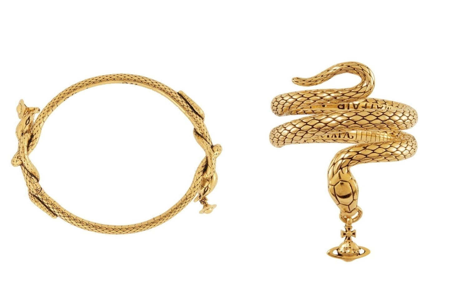 ヴィヴィアン・ウエストウッドの蛇ジュエリー、“オーブ”揺れるフープ