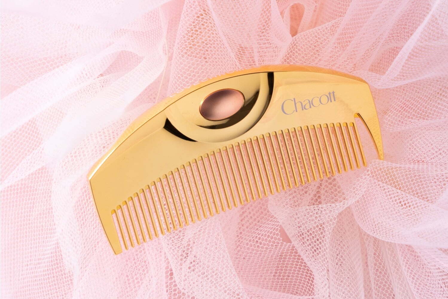 ラブクロム×チャコットの限定ヘアコーム「ツキ ゴールド」“ローズ