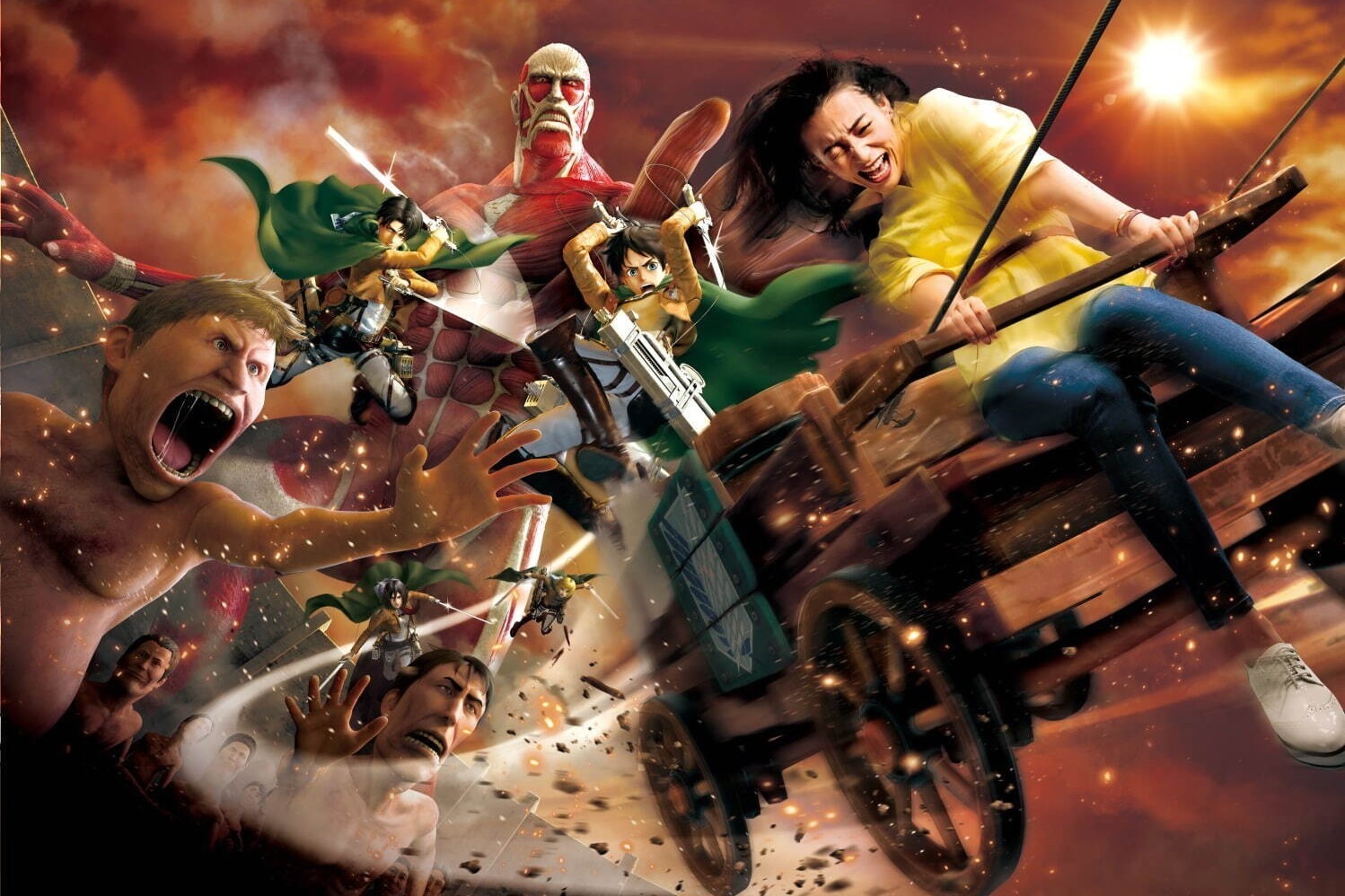 USJ「進撃の巨人 XRライド」対巨人の戦場を疾走するVRライド