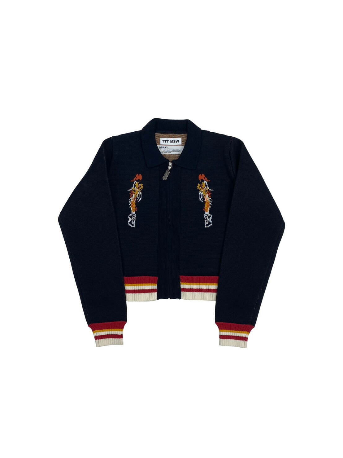 ティー×ダイリクのコラボウェア、“虎と龍”あしらったニットポロや国旗