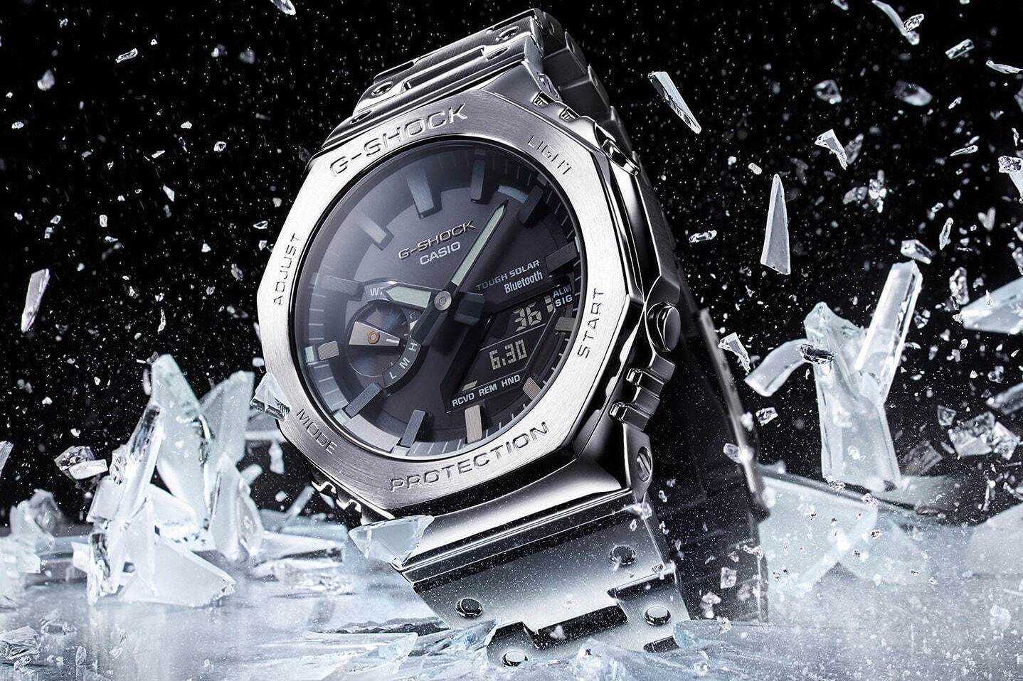 G-SHOCKの腕時計「2100」に“フルメタル”の新モデル、ステンレス