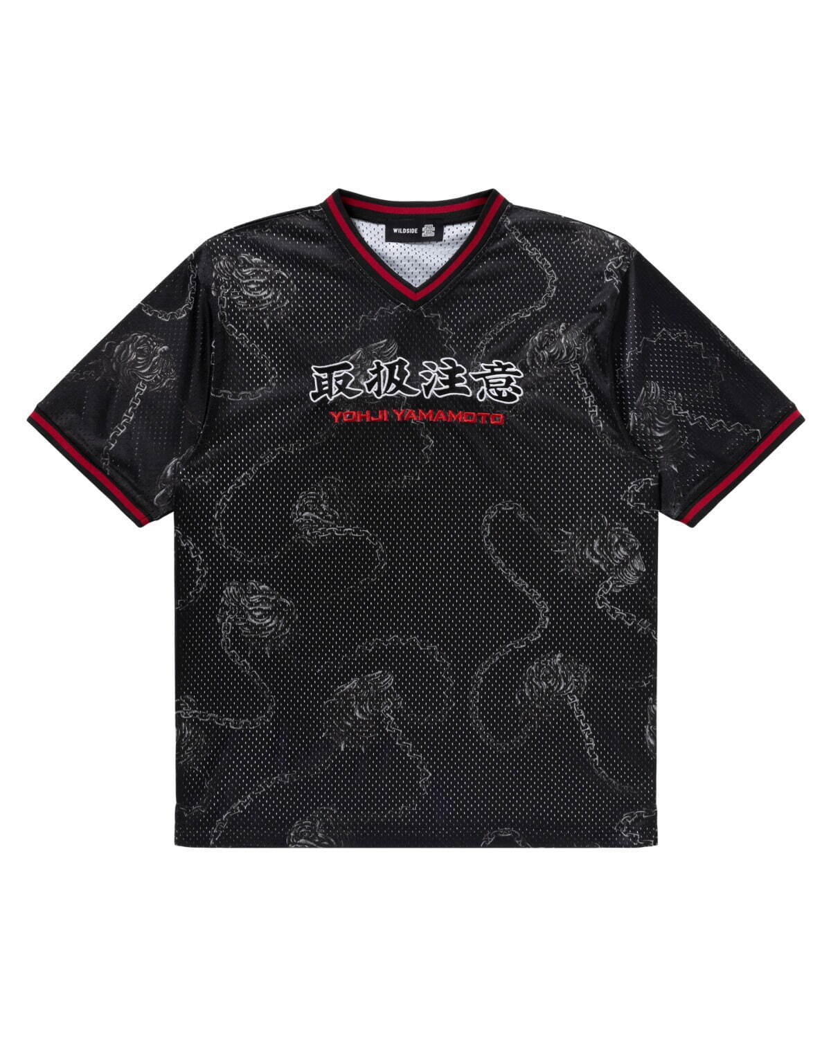 ワイルドサイド ヨウジヤマモト×ブラックアイパッチ「取扱注意」ロゴ