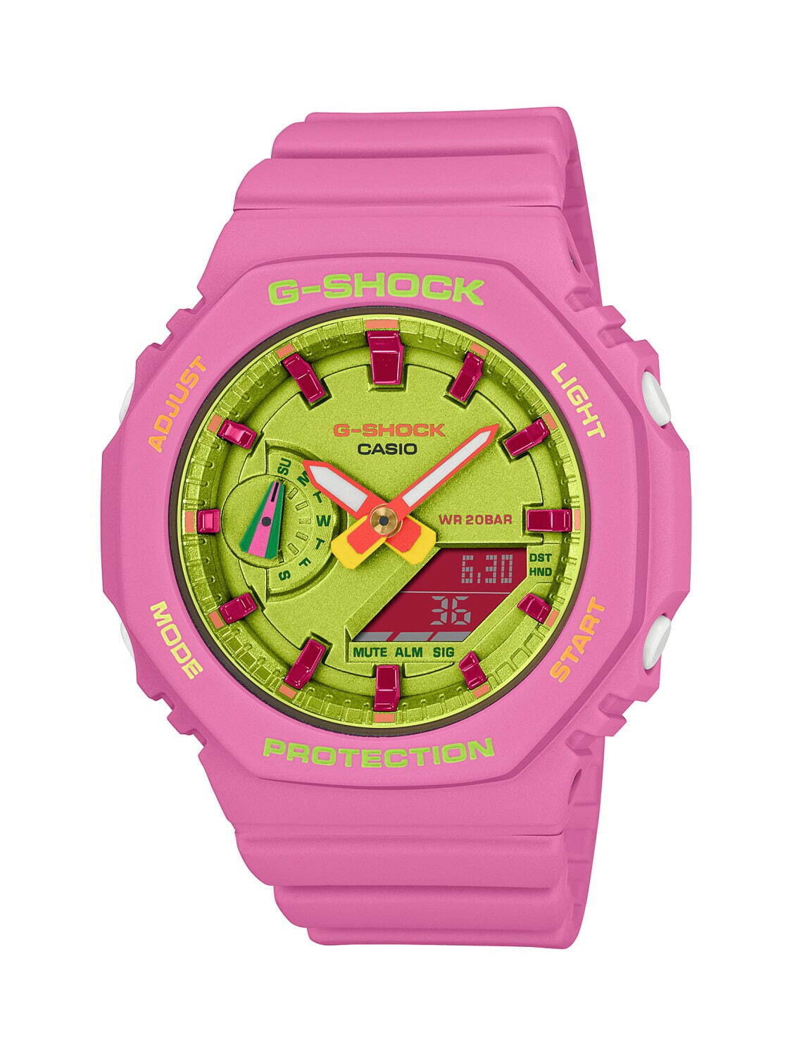 G-SHOCKの新作腕時計「GMA-S2100BS」ピンクやネオングリーンを