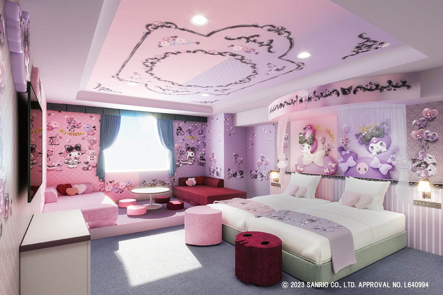 京王プラザホテル八王子にハローキティとマイメロディ＆クロミの新