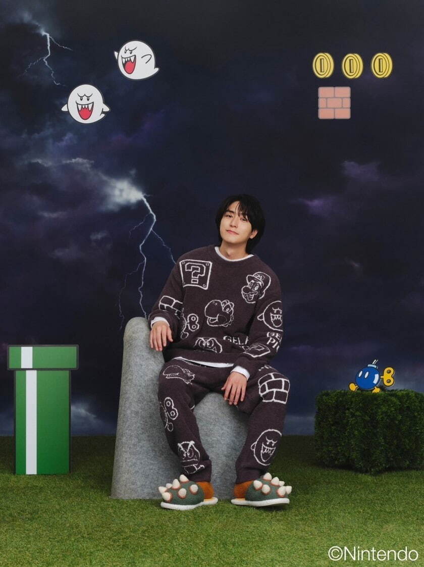 ジェラート ピケ×「スーパーマリオ」クッパの“モコモコ”ルームウェア