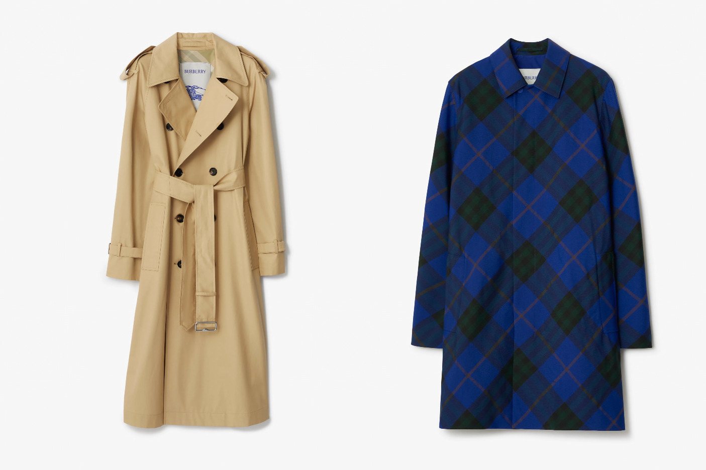 バーバリー新作アウター、フェイクファーの襟付きトレンチコート