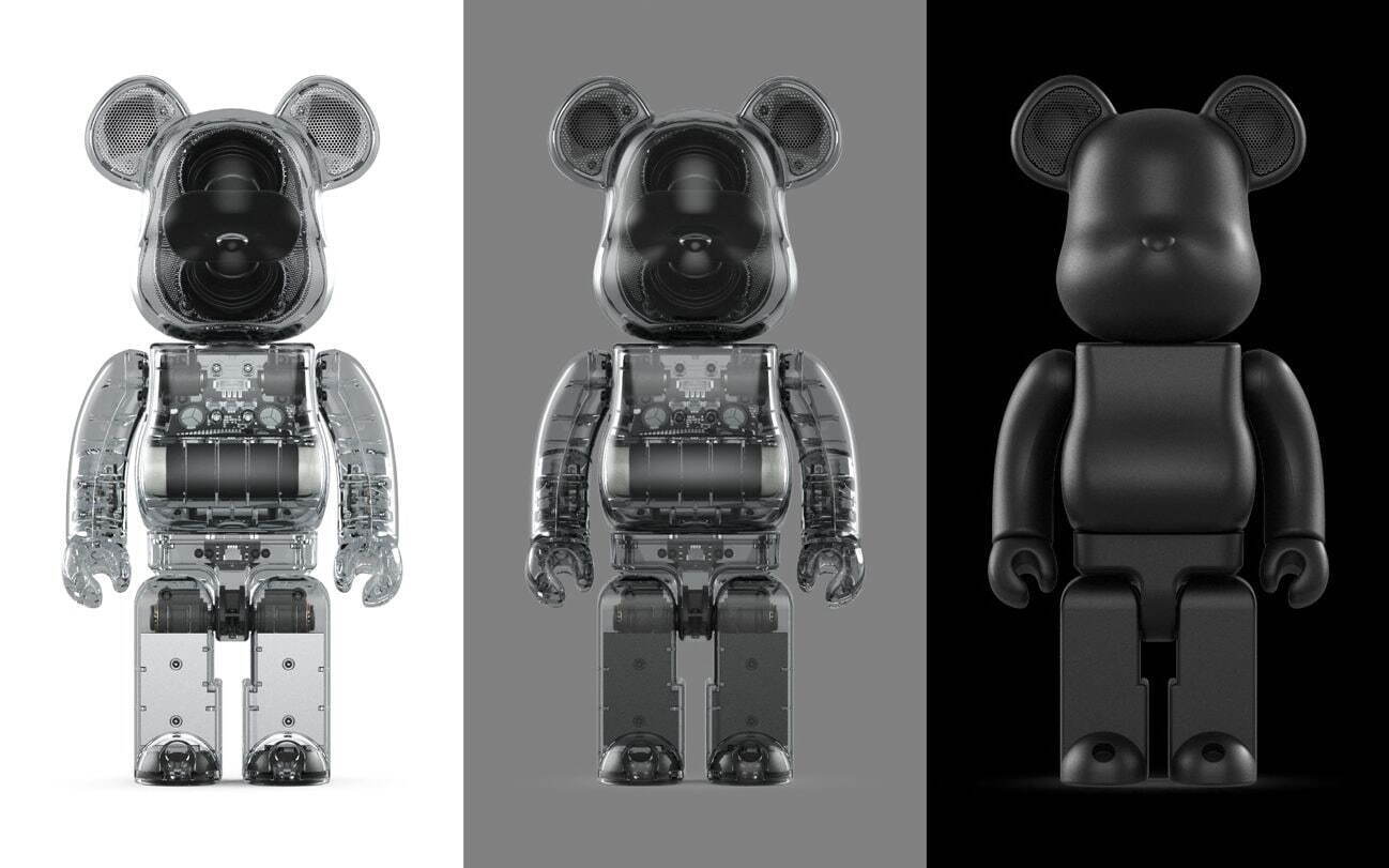 ベアブリック」400％サイズがポータブルスピーカーに、“腕”による