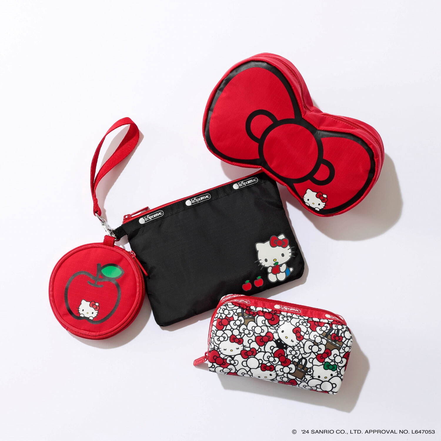 レスポートサック「ハローキティ」コラボ、“立体リボン付き”フェイス