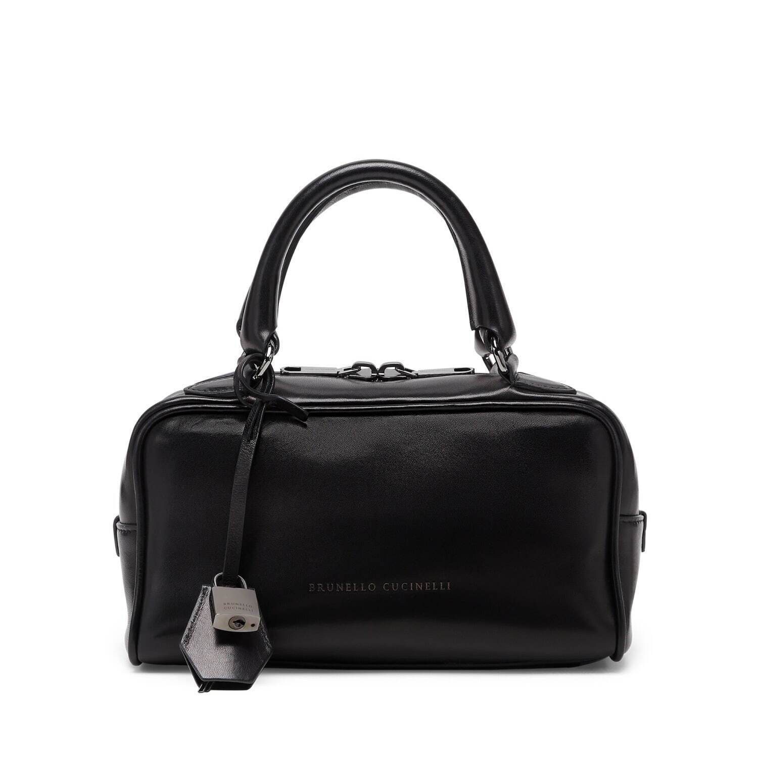 ブルネロ クチネリ“スーツケース風”ボストンバッグ、南京錠付き