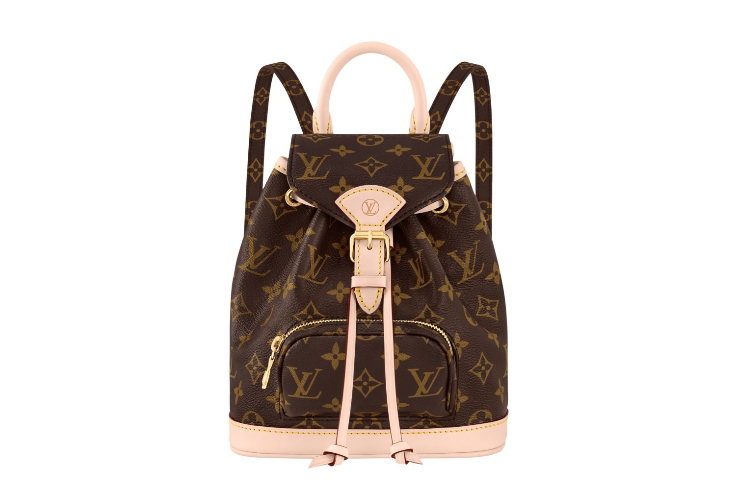 ルイ・ヴィトンのバックパック「モンスリ」淡いピンクのレザー