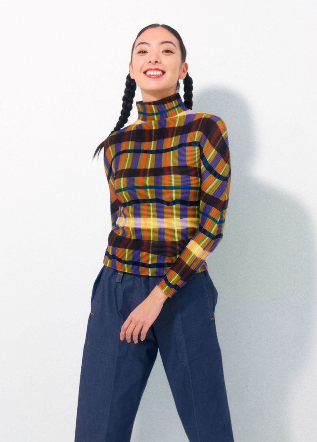 me イッセイミヤケ ミー ボトルネック プリーツ シワ加工 ドルマン