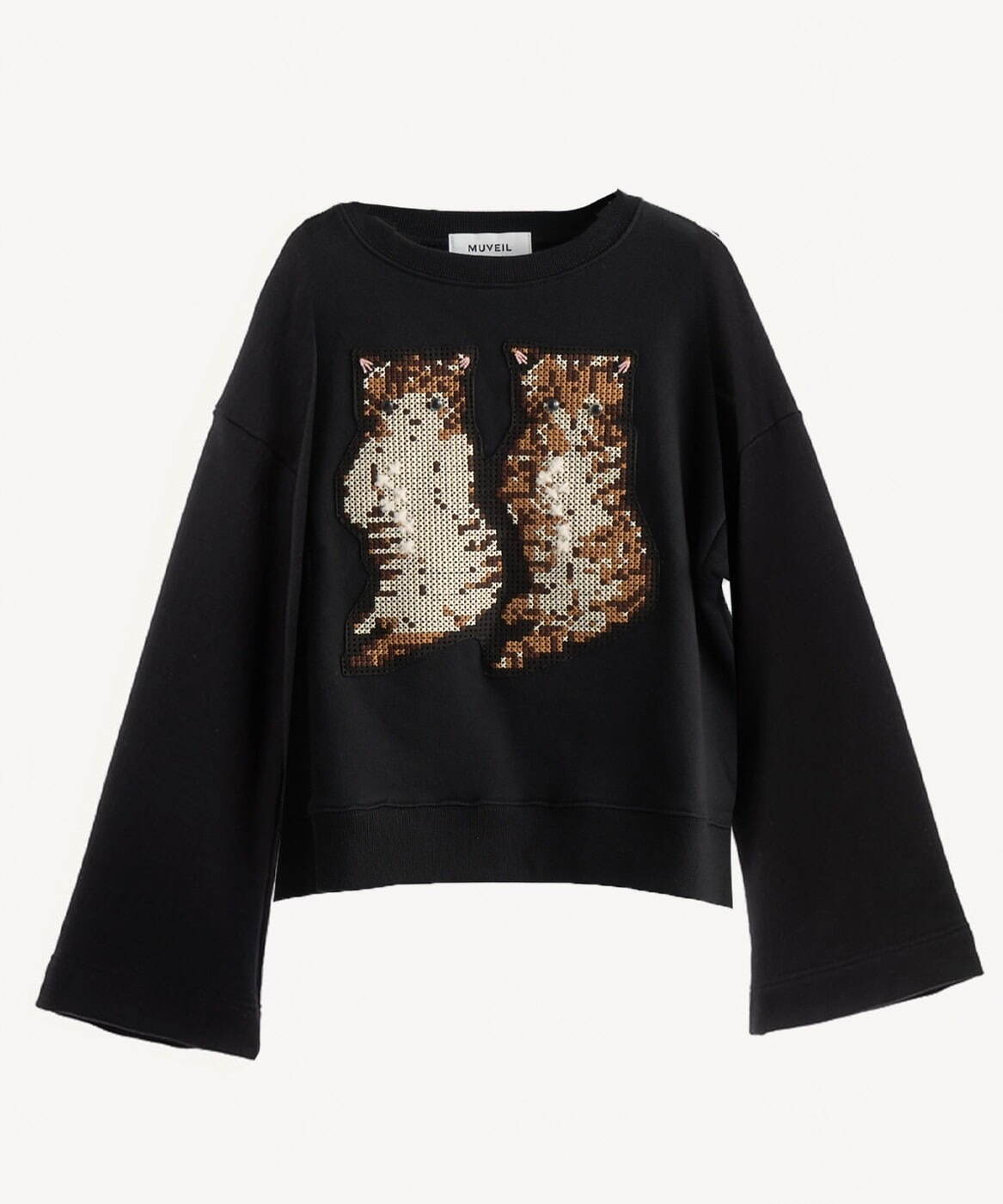 ミュベール“猫刺繡”トート＆トップス、つぶらな瞳のクロスステッチ