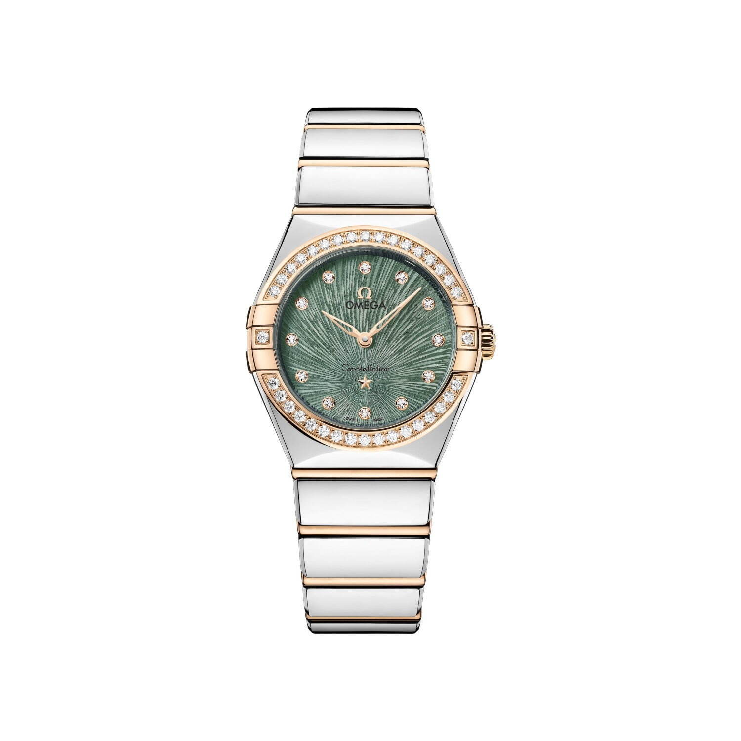 オメガ「コンステレーション」24年ウィメンズ腕時計、ダイヤルに星